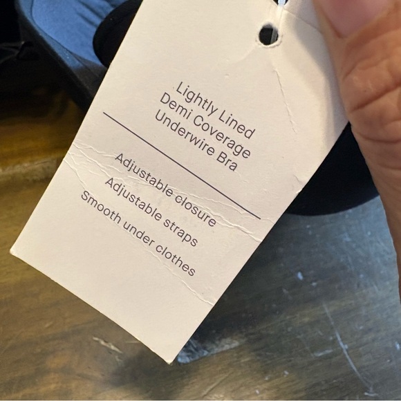 Auden Balconette Bra Black 46C Lightly Lined Demi Coverage Underwire Bra - Picture 6 of 7